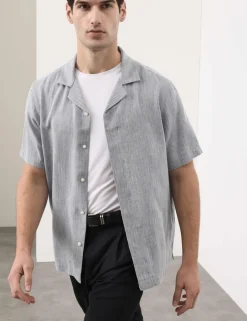 Linen Blend Short Sleeve Shirt