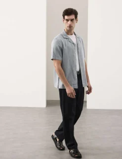 Linen Blend Short Sleeve Shirt