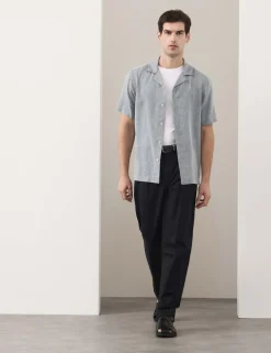 Linen Blend Short Sleeve Shirt