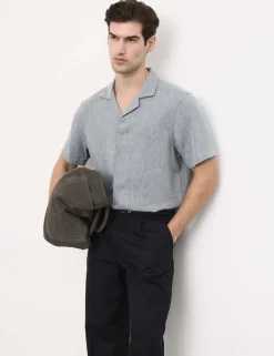 Linen Blend Short Sleeve Shirt