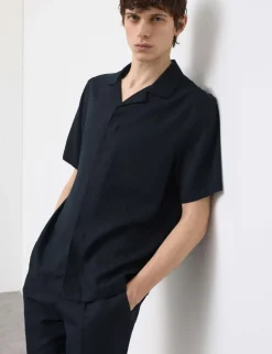Linen Blend Short Sleeve Shirt