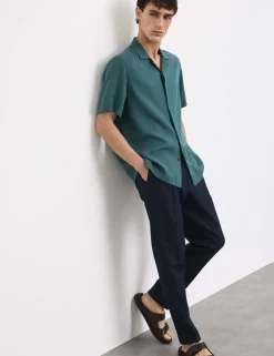 Linen Blend Short Sleeve Shirt