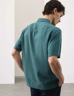 Linen Blend Short Sleeve Shirt