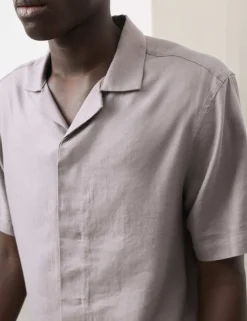 Linen Blend Short Sleeve Shirt