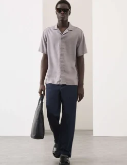 Linen Blend Short Sleeve Shirt