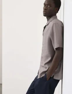 Linen Blend Short Sleeve Shirt