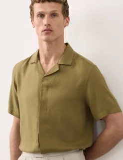Linen Blend Short Sleeve Shirt