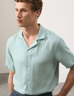 Linen Blend Short Sleeve Shirt