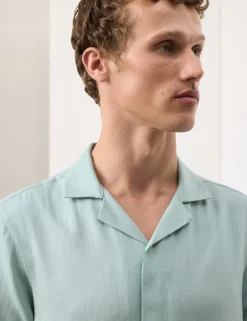 Linen Blend Short Sleeve Shirt