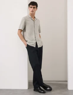 Linen Blend Short Sleeve Shirt