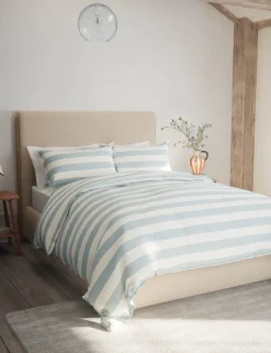 Linen Blend Striped Bedding Set