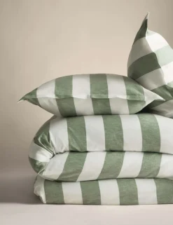 Linen Blend Striped Bedding Set