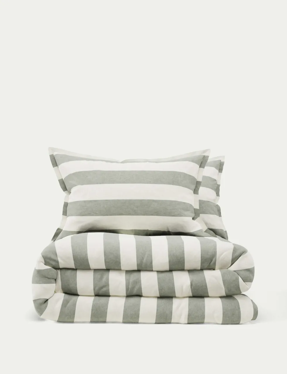 Linen Blend Striped Bedding Set