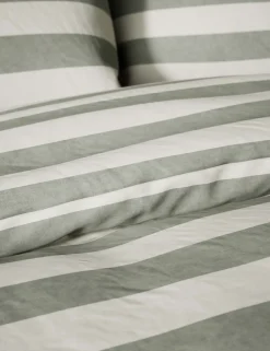 Linen Blend Striped Bedding Set
