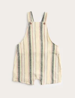 Linen Blend Striped Bibshort (0-3 Yrs)