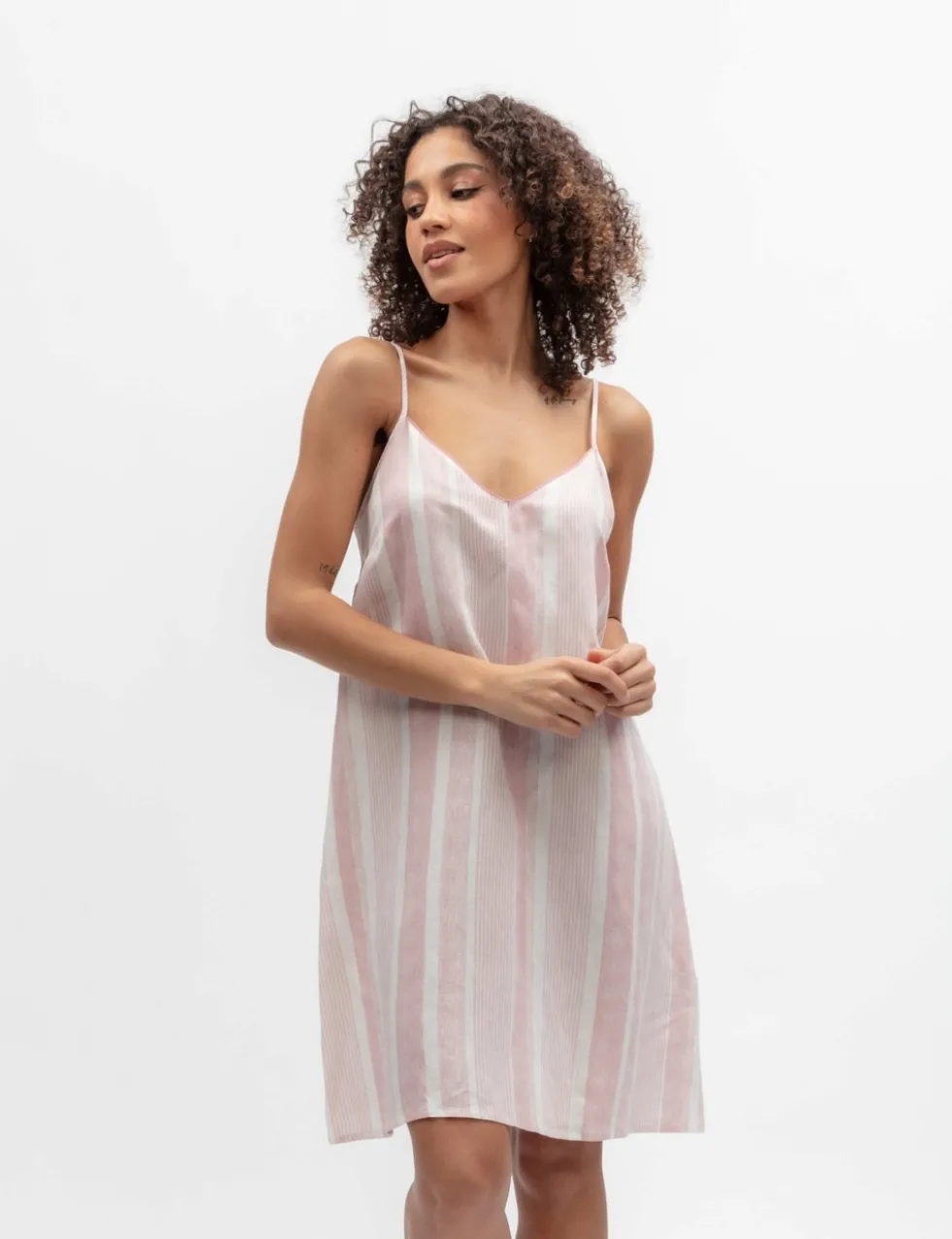 Linen Blend Striped Chemise