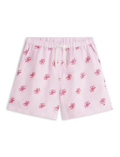 Linen Blend Striped High Waisted Shorts
