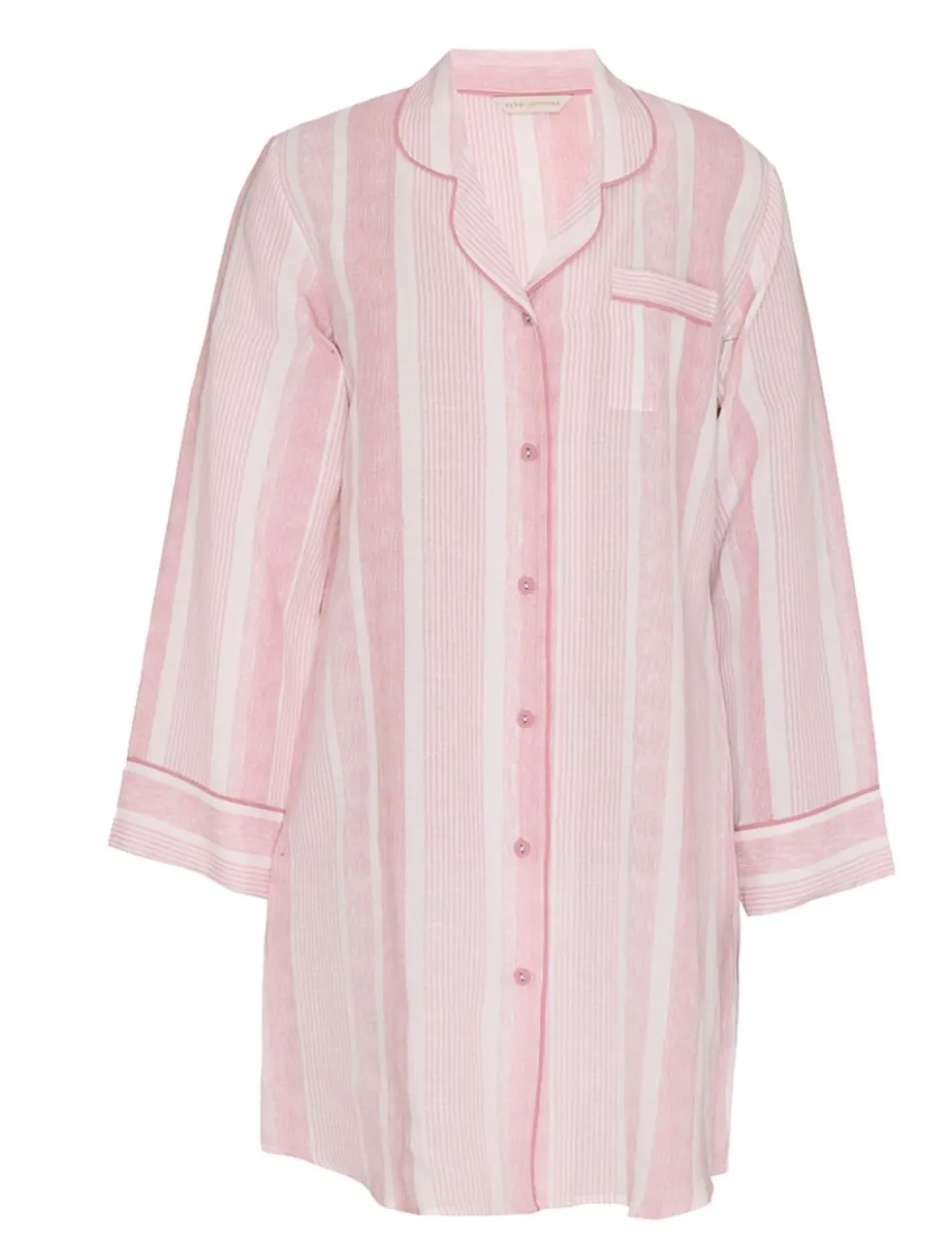 Linen Blend Striped Nightshirt