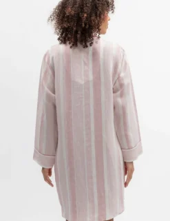 Linen Blend Striped Nightshirt