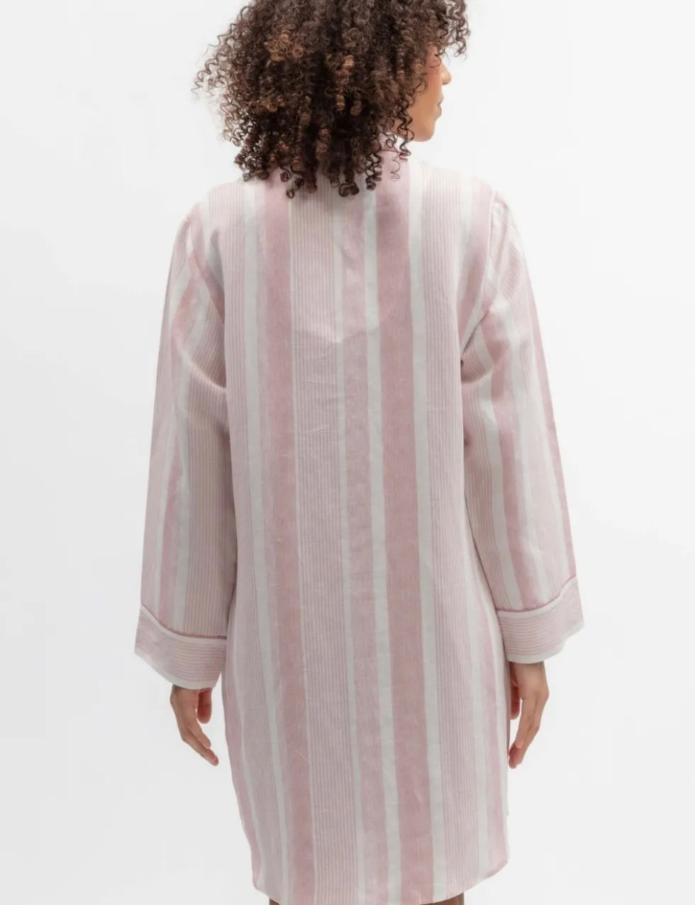 Linen Blend Striped Nightshirt
