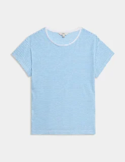 Linen Blend Striped T-Shirt