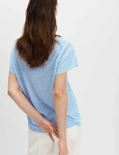 Linen Blend Striped T-Shirt