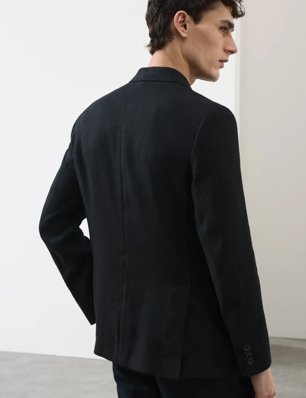 Linen Blend Textured Blazer