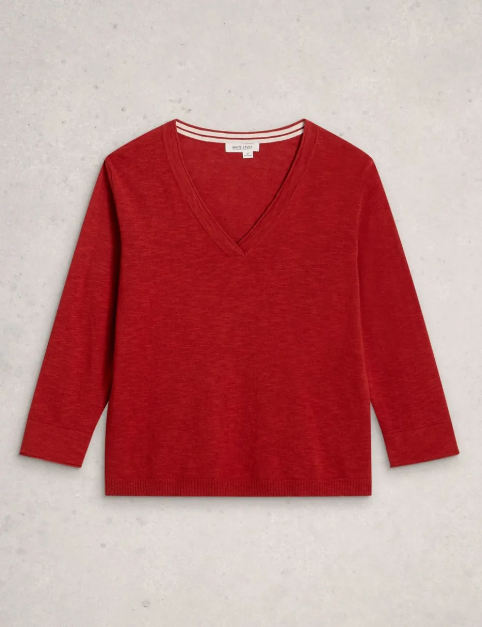 Linen Blend V-Neck Jumper