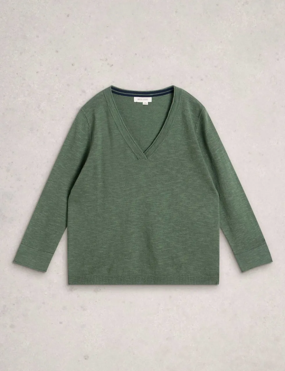 Linen Blend V-Neck Jumper