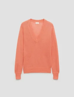 Linen Blend V-Neck Jumper