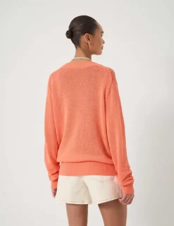 Linen Blend V-Neck Jumper