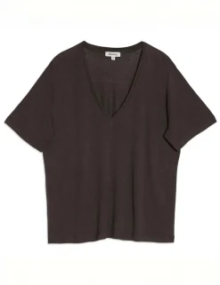 Linen Blend V-Neck T-Shirt