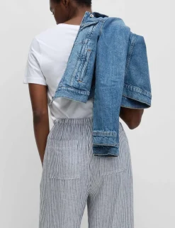 Linen Blend Wide Leg Trousers
