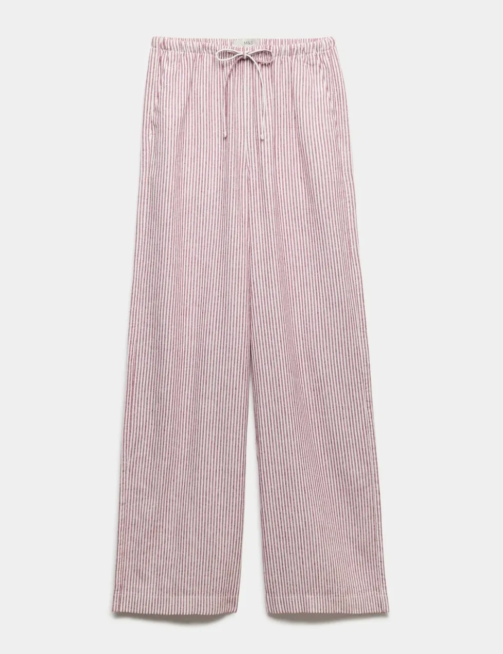 Linen Blend Wide Leg Trousers