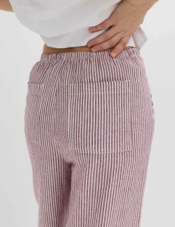Linen Blend Wide Leg Trousers