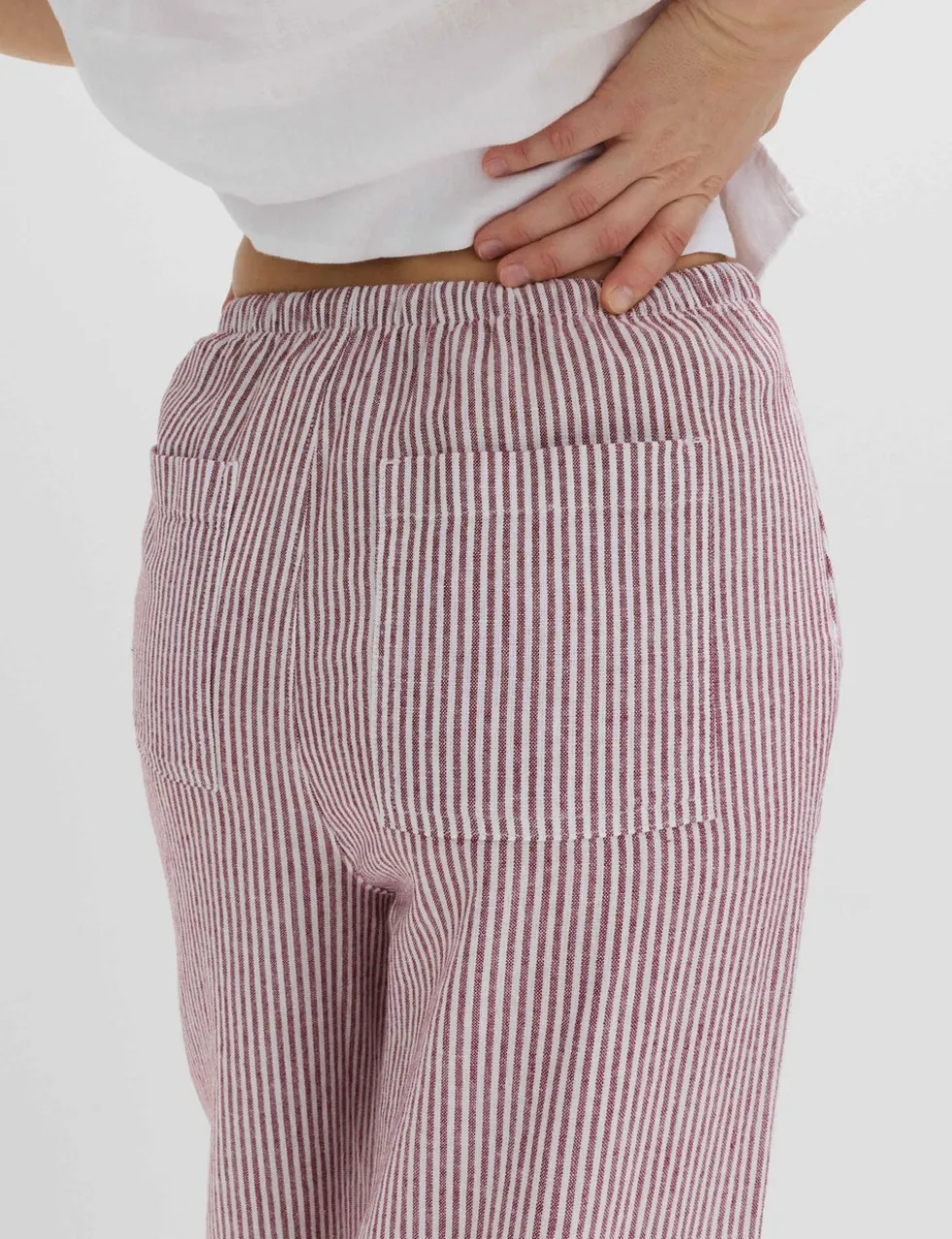 Linen Blend Wide Leg Trousers
