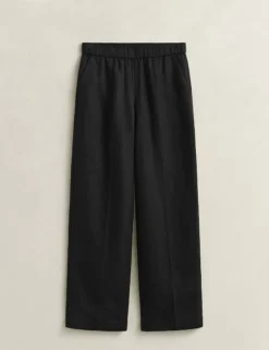 Linen Blend Wide Leg Trousers