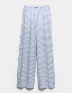Linen Blend Wide Leg Trousers