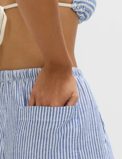 Linen Blend Wide Leg Trousers