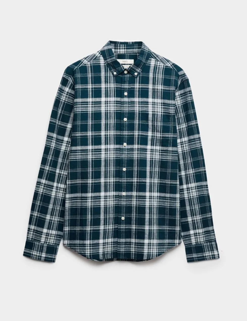 Linen Cotton Blend Check Shirt