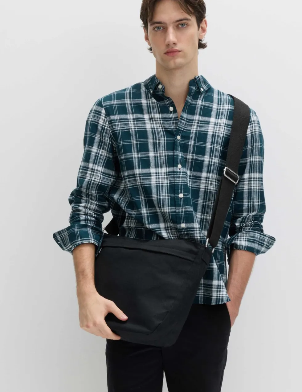 Linen Cotton Blend Check Shirt
