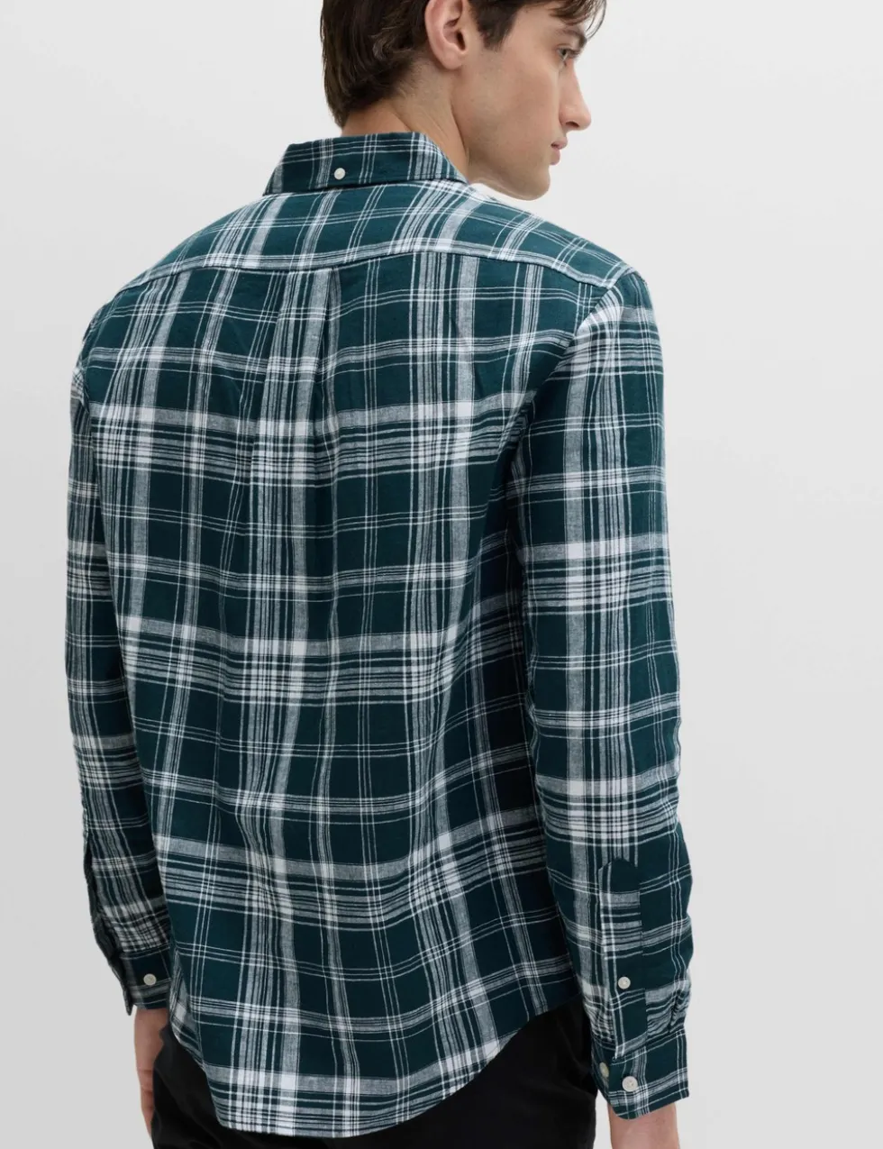 Linen Cotton Blend Check Shirt