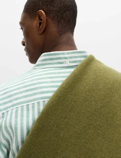 Linen Cotton Blend Striped Shirt