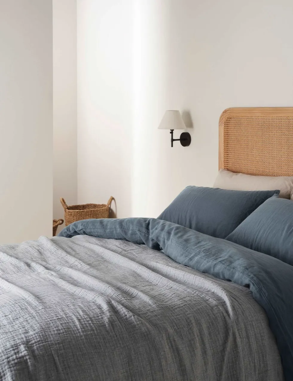 Linen Cotton Blend Textured Throw