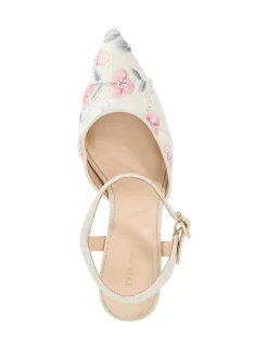 Linen Floral Stiletto Heel Court Shoes