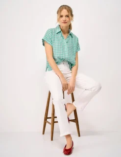 Linen Rich Checked Relaxed Shirt
