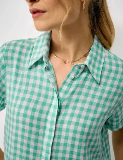 Linen Rich Checked Relaxed Shirt