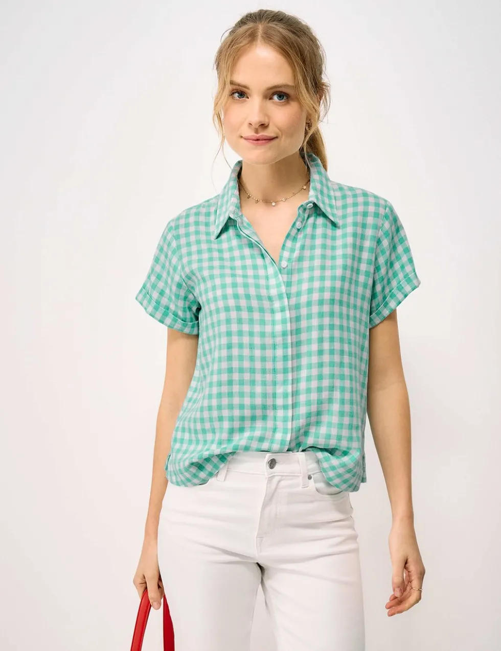Linen Rich Checked Relaxed Shirt