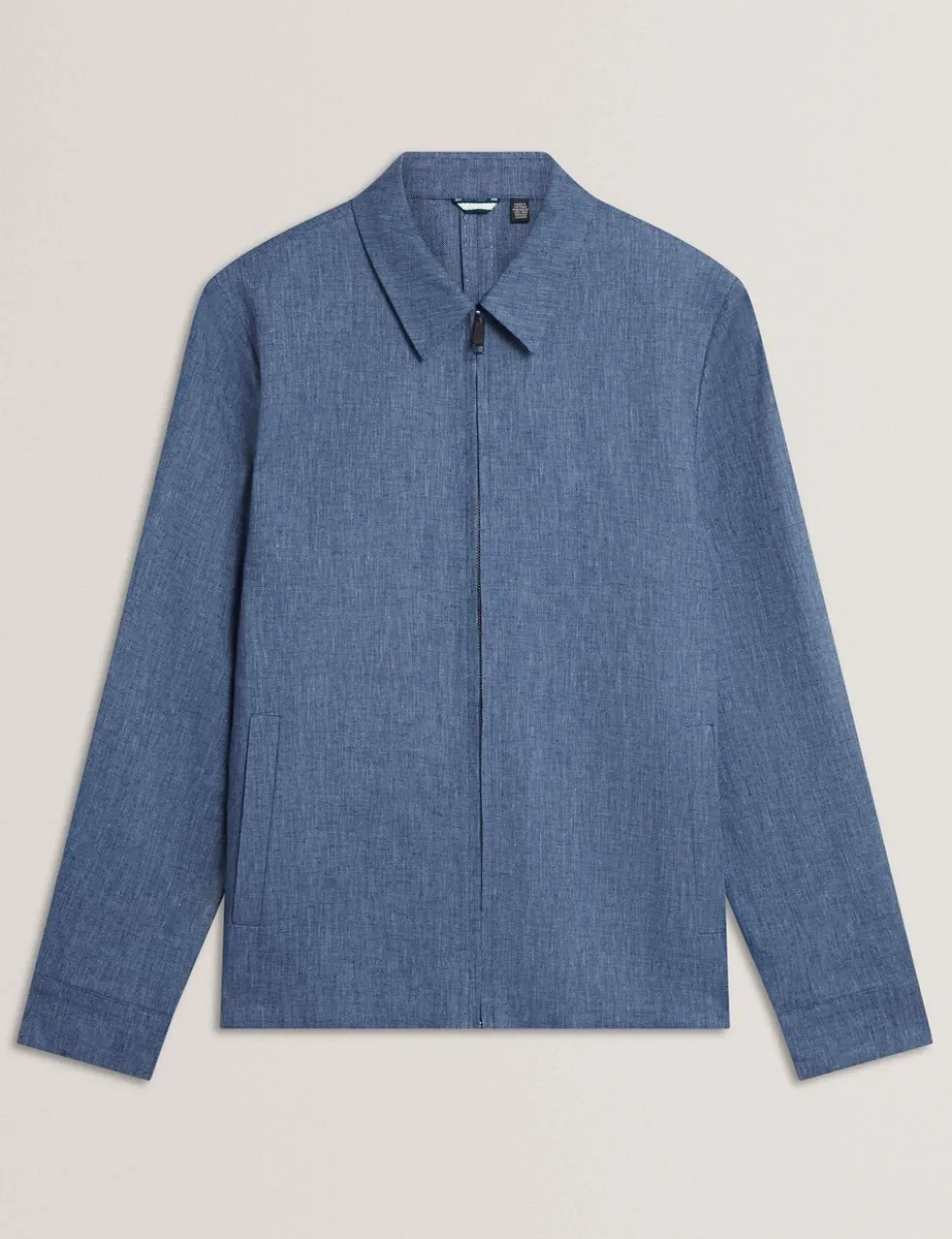 Linen Rich Collared Harrington Jacket