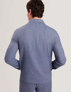 Linen Rich Collared Harrington Jacket